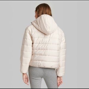 Wild fable beige puffer jacket M